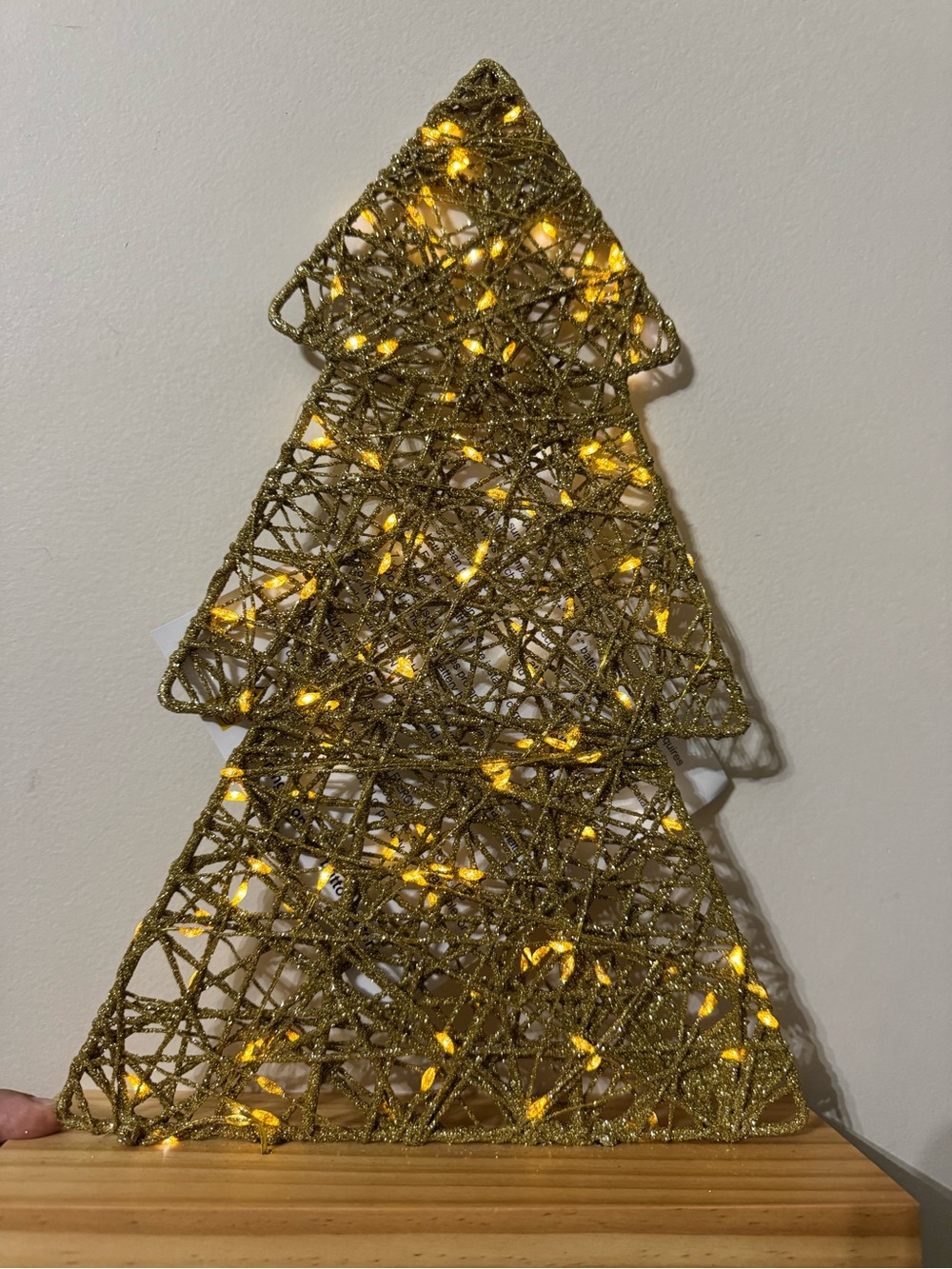 Wondershop Gold Glittery LED Lit Wire Holiday Tree Decor